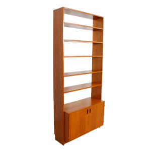 Danish Modern Teak Open Bookcase / Display Unit w / Storage Unit