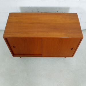 Petite Danish Modern Teak Media Storage Cabinet / Bar