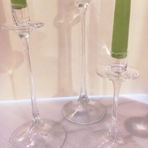 Set of 3 Graduated Candleholders, Orrefors Sweden Crystal