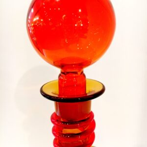 Fabulous Blenko Style Glass Decanter, Bright Orange
