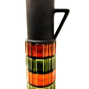 Colorful West German Pottery Pitcher, Matte & Glazed Finish