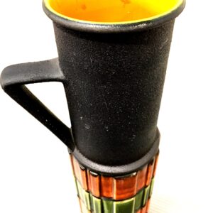 Colorful West German Pottery Pitcher, Matte & Glazed Finish