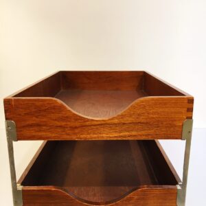 Desk Accessory: MCM 2-tier Walnut In / Out Box