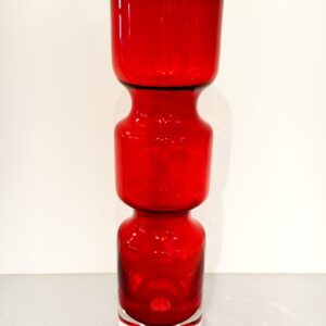Red Glass Vase with Beautiful Shape