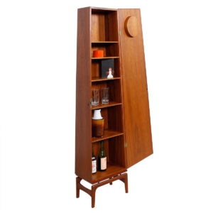 Rare Danish Teak Tall Longcase Clock w/ Internal (Bar) Storage