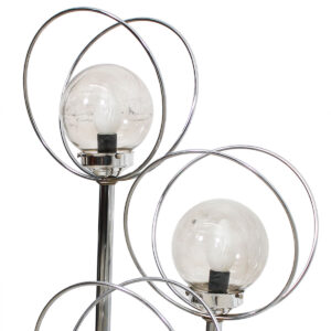 3-Tier Large Chrome Space Age Lamp w/ Orbs & Rings