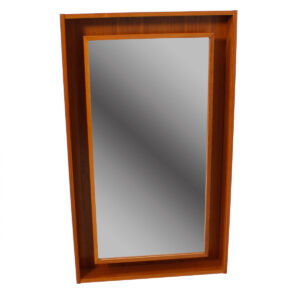 Danish Modern Teak Lighted Mirror
