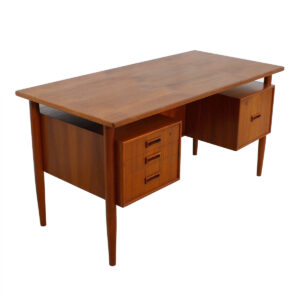 Mid-Sized Danish Modern Teak Floating Top Desk