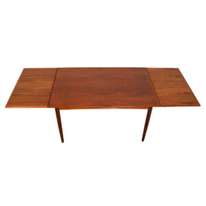 Compact Danish Modern Teak Expanding Dining Table