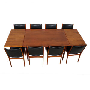 Compact Danish Modern Teak Expanding Dining Table