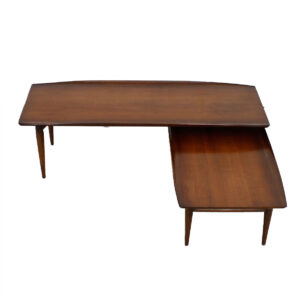 MCM Walnut Expanding “Switchblade” Swivel Coffee Table