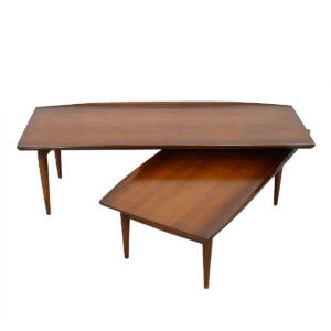 MCM Walnut Expanding “Switchblade” Swivel Coffee Table