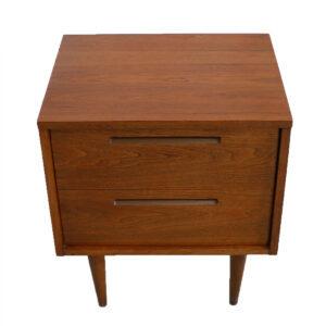 Pair Walnut American Modern Accent Tables – Night Stands