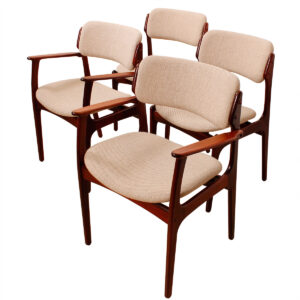 Set of 4 Erik Buch Danish Modern Rosewood Dining Chairs