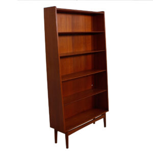 Chamfered Adjustable Shelves Danish Teak Bookcase