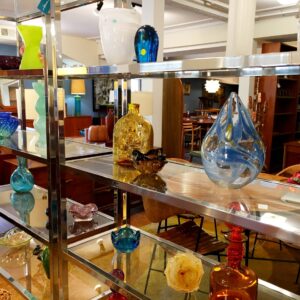 Chrome & Glass Etagere / Display Shelving / Book Case