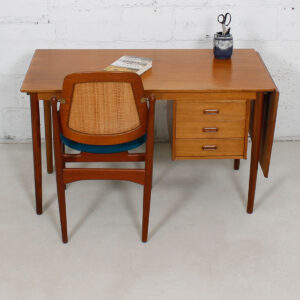 Expanding Arne Vodder Teak Desk w/ Adjustable Drawers