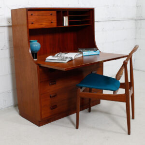 Danish Modern Teak Drop Front Secretary / Desk