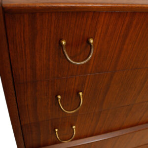 Slim English 24″ G-Plan Mahogany Compact Tallboy Dresser