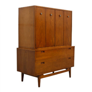 Mid Century Walnut Tall Dresser by American of Martinsville