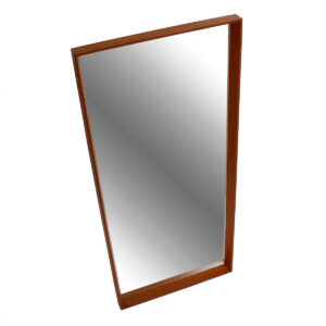 Thin-Edge Danish Modern Teak Mirror w/ Beveled Edges