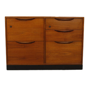 Jens Risom Danish Modern Teak Filing Credenza / Cabinet