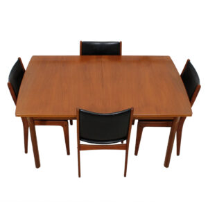 English Modern Walnut Expanding Dining Table w/ Butterfly Leaf