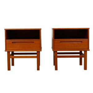 Pair of Danish Modern Teak Nightstands / Side Tables by Torring