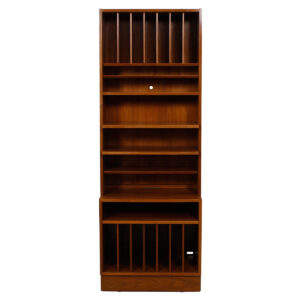 Slim & Tall Danish Walnut 27.75″ Vinyl Storage / Display Case