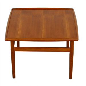 Grete Jalk Teak Square End / Accent / Coffee Table w/ Raised Lip Top
