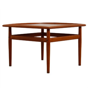 Grete Jalk Teak Square End / Accent / Coffee Table w/ Raised Lip Top