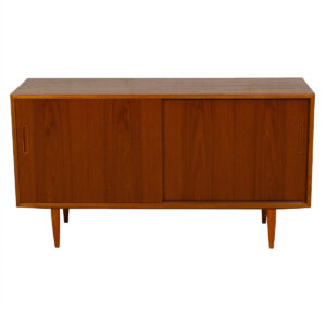 Condo Sized (54.5″) Danish Modern Teak Sideboard / Media Cabinet