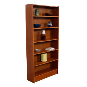 Danish Modern Teak Tall Adjustable Shelf Bookcase