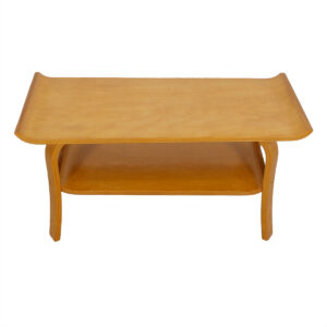 Compact Birch Bentwood Coffee Table w/ Shelf