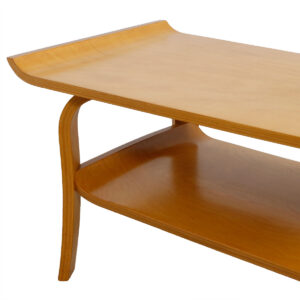 Compact Birch Bentwood Coffee Table w/ Shelf