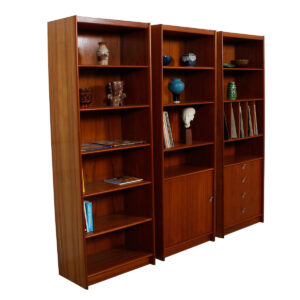 Deep Danish Teak Adjustable Bookcase / Vinyl Storage
