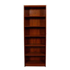 Deep & Tall Danish Teak Adjustable Bookcase – Vinyl Storage
