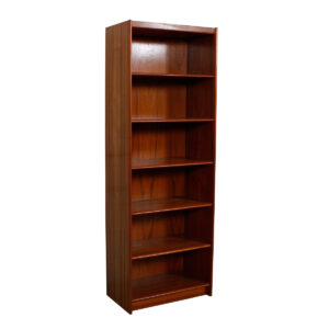 Deep & Tall Danish Teak Adjustable Bookcase – Vinyl Storage