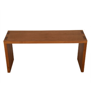 Modern Teak Console Table w/ Dovetail Accents