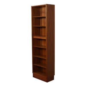 Custom Super-Slim & Tall Hundevad Danish Teak 21.75″ Lighted Adjustable Bookcase