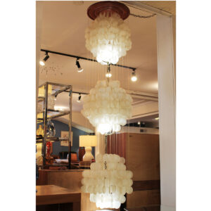 Three-Tier Capiz Shell Waterfall Chandelier