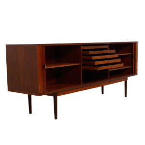 Danish Modern Tambour Sideboard / Room Divider in Walnut by LOVIG