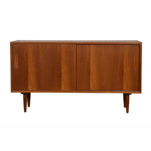 Condo Sized (54.5″) Danish Modern Teak Sideboard / Media Cabinet