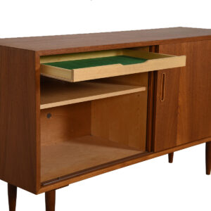 Condo Sized (54.5″) Danish Modern Teak Sideboard / Media Cabinet