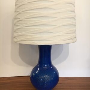 c.1970s Pottery Table Lamp with Blue Glaze by Pol Chambost, France