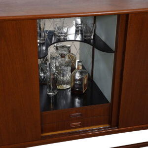 Compact Danish Teak Highboard / Bar / Storage Cabinet