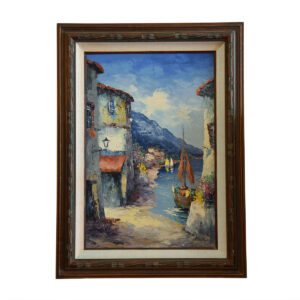 Original Signed Giovanni Camprio Mediterranean Oil and Acrylic Painting