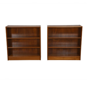 Compact Teak Bookcases with Adjustable Shelves