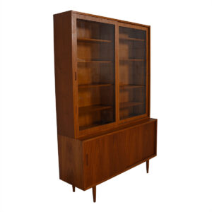 2-Piece Danish Teak (54.5″) Display / Storage Cabinet