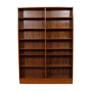 Danish Modern Walnut Tall Adjustable Shelf Bookcase